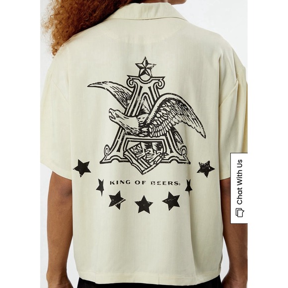 Cropped Budweiser Square By Pacsun M NWT - Picture 4 of 10